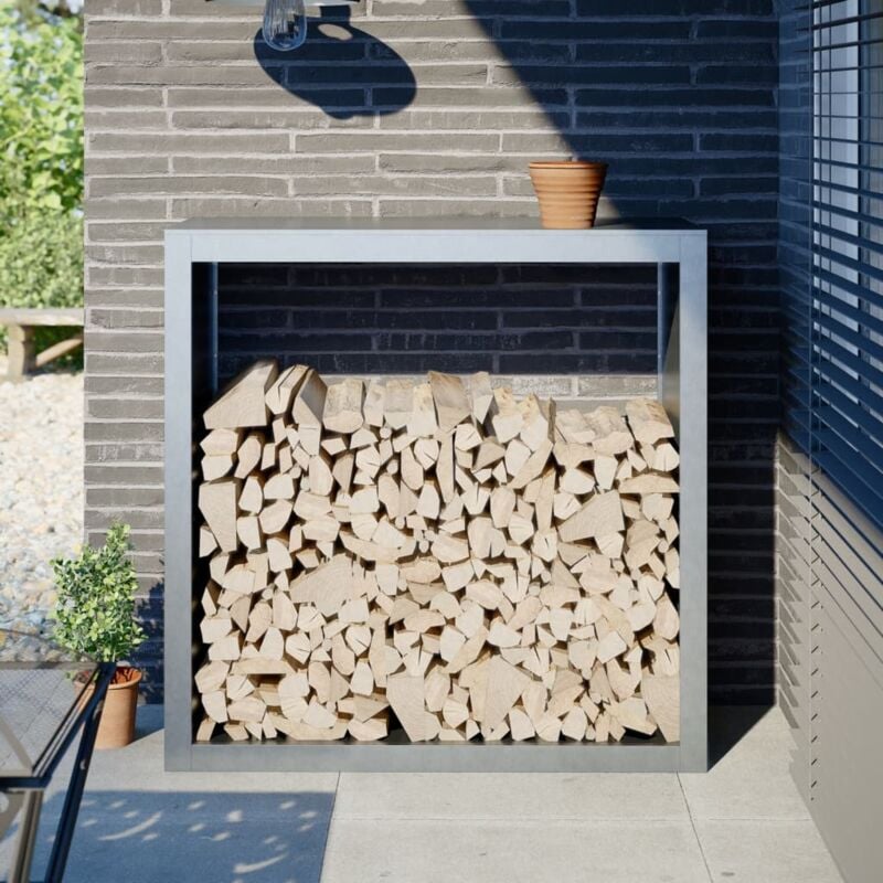 Portant de bois de chauffage 100x40x100 cm acier galvanisé - Vidaxl