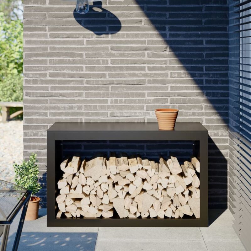 Vidaxl - Portant de bois de chauffage noir 100x40x60 cm acier