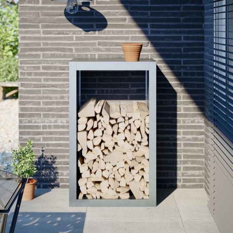 Portant de bois de chauffage 60x40x100 cm acier galvanisé - Vidaxl