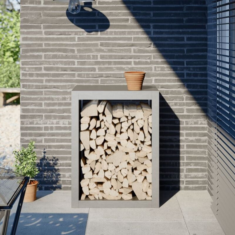 Portant de bois de chauffage 60x40x80 cm acier inoxydable - Vidaxl