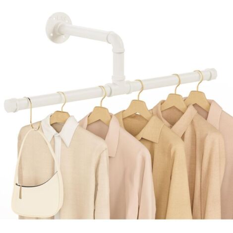 Portant mural pour vêtements, lot de 1, porte-manteau mural amovible de 51 cm, pour salon ou chambre, blanc