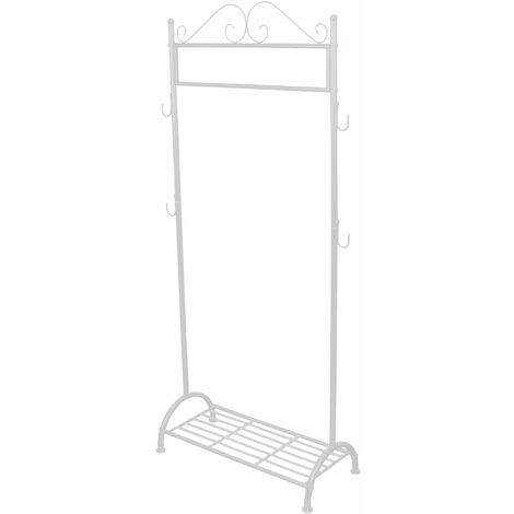 Portant / porte manteau en fer blanc support chaussure avec 4 crochets MED05031