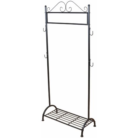Portant / porte manteau en fer support chaussure avec 4 crochets MED05030