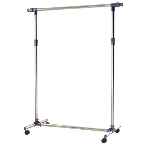 Portant Robuste Roulettes- Hauteur Réglable- Barre Extensible- Acier Inoxydable 90-180cm