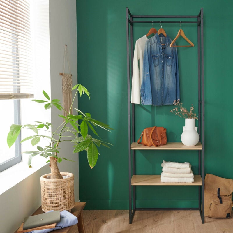 Portant vêtements bois et métal L70 x H200 cm ashton