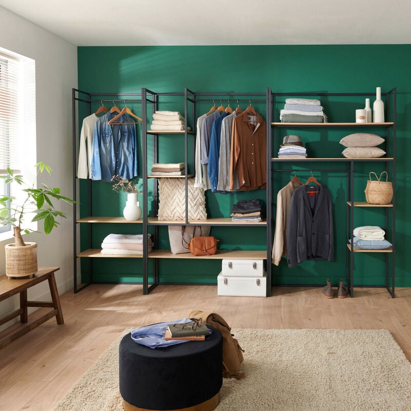 Ensemble de portants vêtements bois et métal ashton - Lot de 3