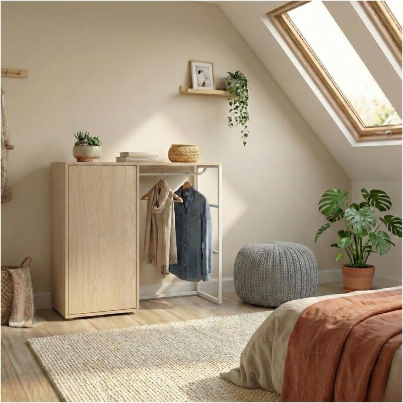 Portant vêtements KADRA sous combles penderie et caisson 100x85cm