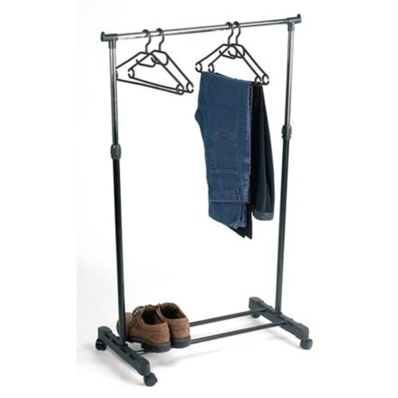 Perel – Portant mobile hauteur réglable 80 x 43 x 165 cm – Charge max 15 kg – Métal – Roulettes pour déplacement facile