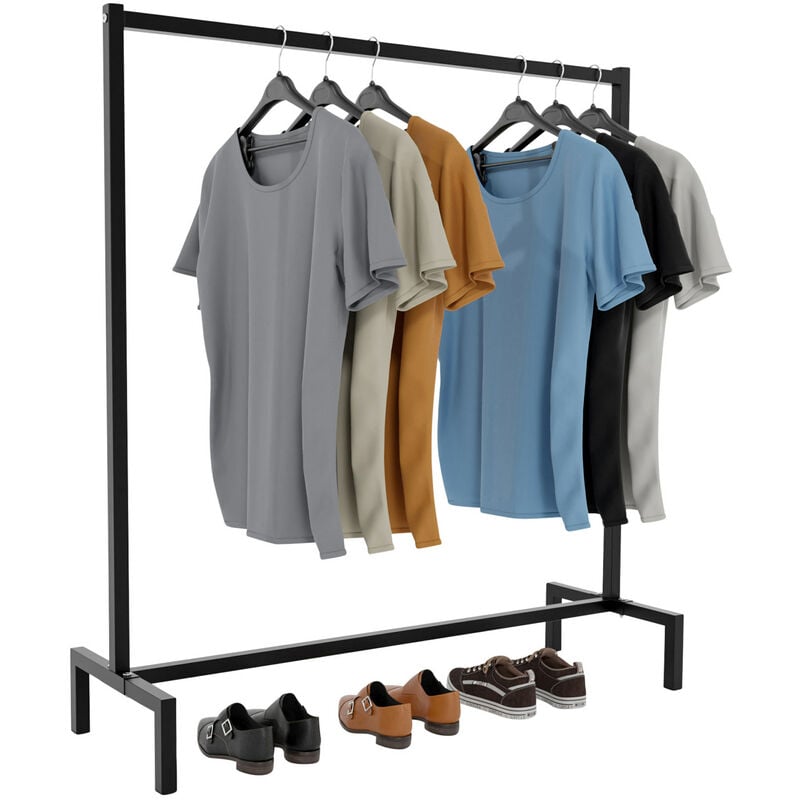 Portant à vêtement Melva dans le style industriel Noir 120x38x120