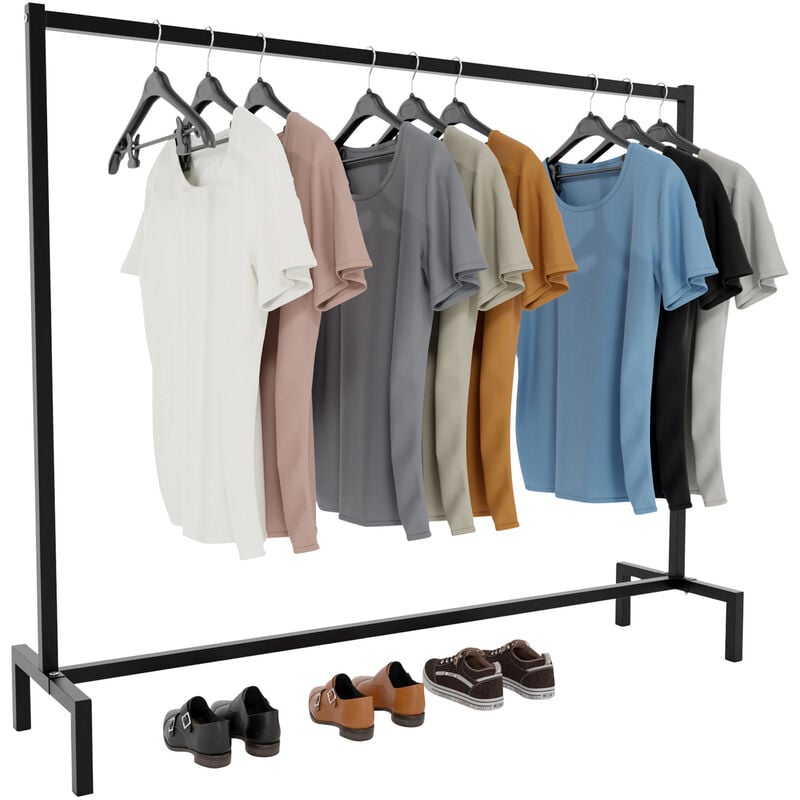 Portant à vêtement Melva dans le style industriel Noir 150x38x120