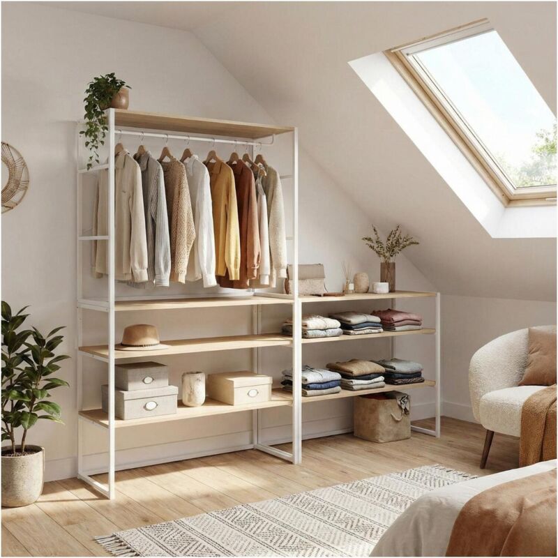 Mob-in - Lot de 3 portants vêtements sous combles kadra modulables 300x85cm