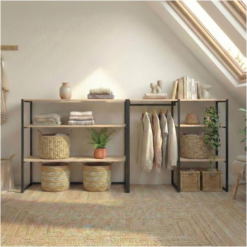 Lot de 2 portants vêtements sous combles kadra modulables 200x85cm