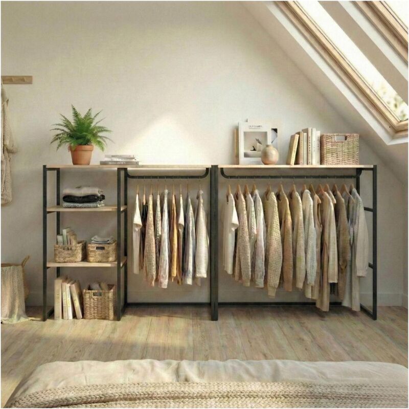 Lot de 2 portants vêtements sous combles kadra modulables 200x85cm
