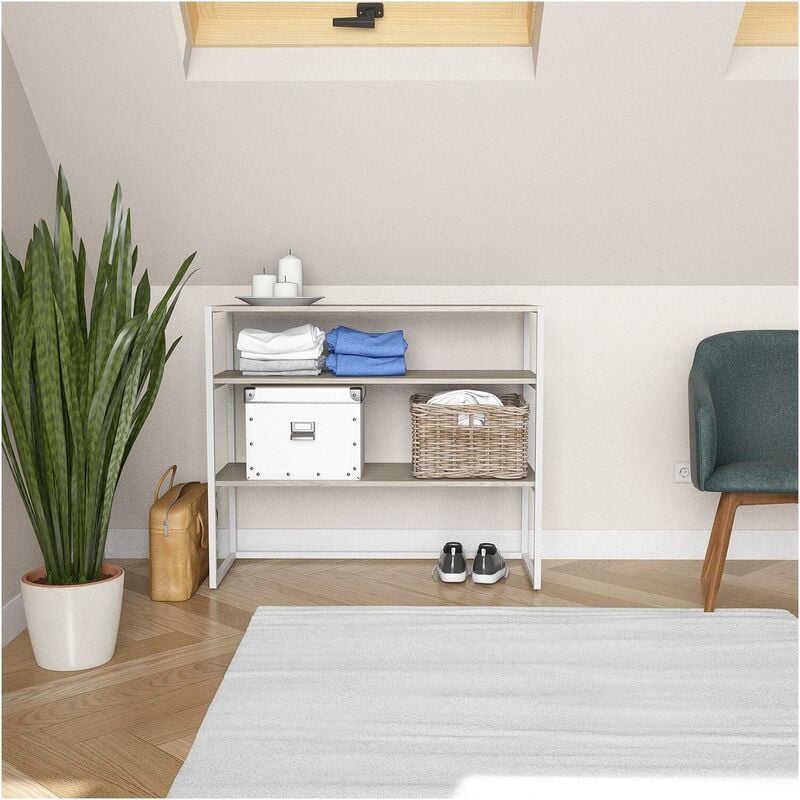 Portant vêtements sous combles étagères L100 x H85 cm