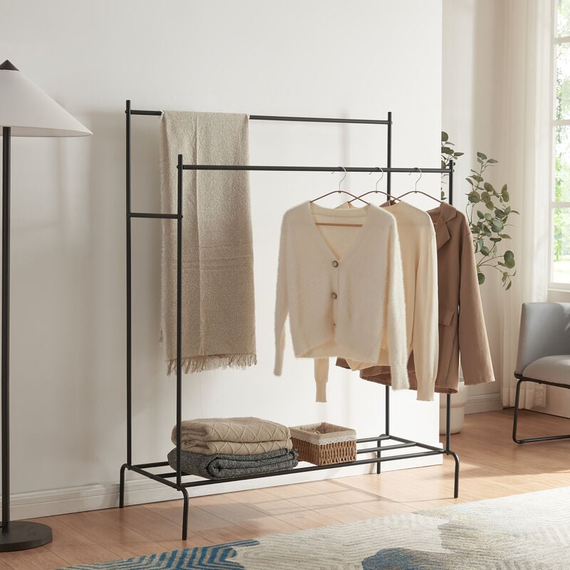 Portant à vêtements Bramming 147 x 116 x 54 cm noir [en.casa]
