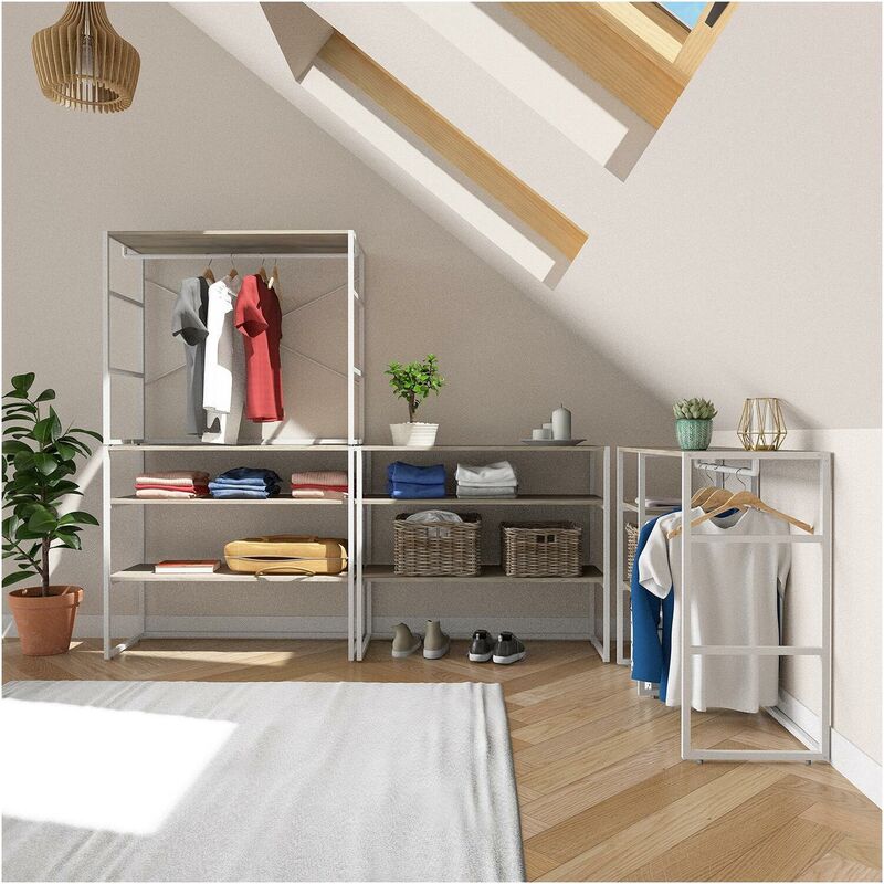 Portants vêtements sous combles modulables - Lot de 4