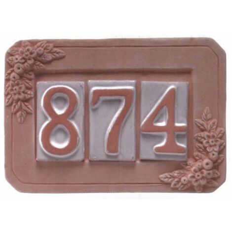 PORTANUMERO IN TERRACOTTA 3 POSTI 24X16 CM- 5,0 pz