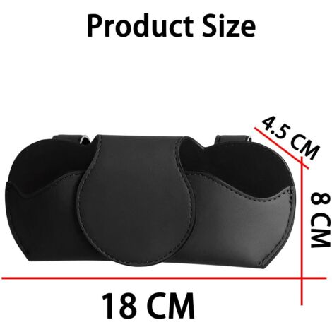 Portaocchiali parasole per auto, custodia per occhiali in pelle PU, portaocchiali magnetico per auto, accessori universali per interni auto, per auto (nero)