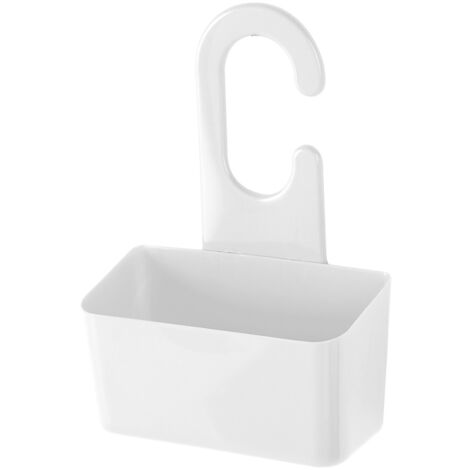Portaoggetti doccia bianco in PVC gancio e fori di scolo per l’acqua