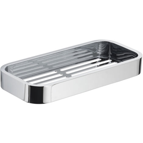 Portaoggetti rettangolare per doccia da muro in ottone, acciaio inox AISI 304 e Cromall 3218 Gedy serie OUTLINE Cromato