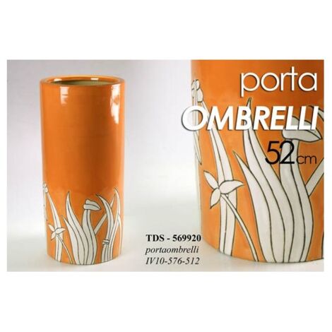 Portaombrelli arancione in ceramica salvaspazio cm 52 h