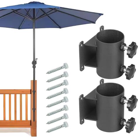 Supporto Per Ombrellone Da Ringhiera Fixirons (2 Pezzi): In Acciaio Inox Per Balconi E Terrazzi, Regolabile