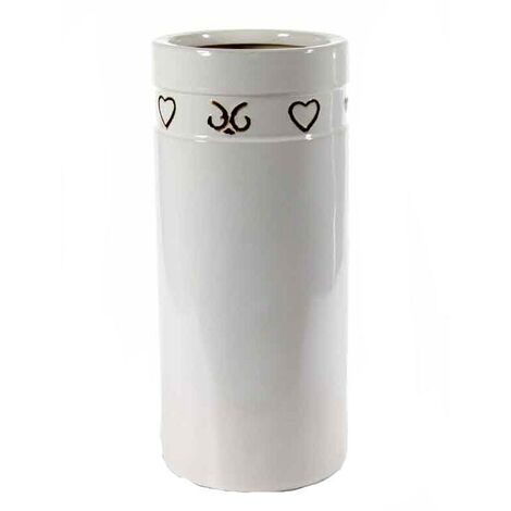 Portaombrelli da ingresso bianco cuore h. 51 cm