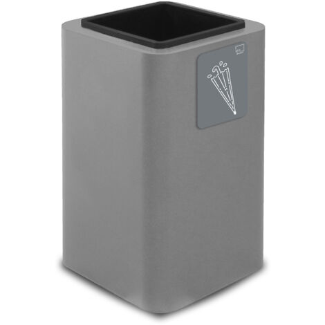 Portaombrelli da Interno 38x38xh65 cm In Acciaio Verniciato con Pittogramma Magnetico Grigio