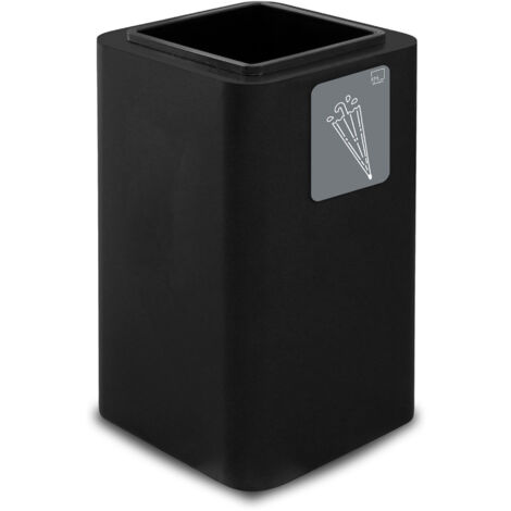 Portaombrelli da Interno 38x38xh65 cm In Acciaio Verniciato con Pittogramma Magnetico Nero