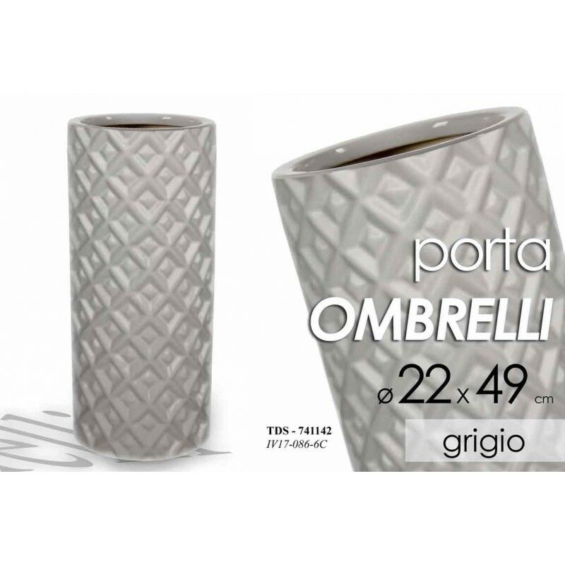 Portaombrelli in ceramica grigio design cm 22 x 49 h