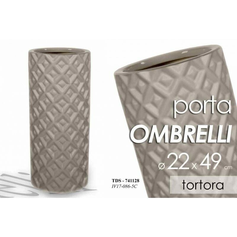 Argonauta - Portaombrelli in ceramica tortora design cm 22 x 49 h