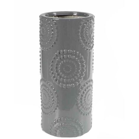 Portaombrelli in ceramica grigio design cm 23 x 51 h