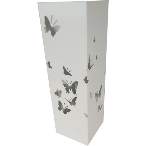 Portaombrelli in metallo verniciato Bianco h 49 cm con disegni moderni -Fantasia Farfalle