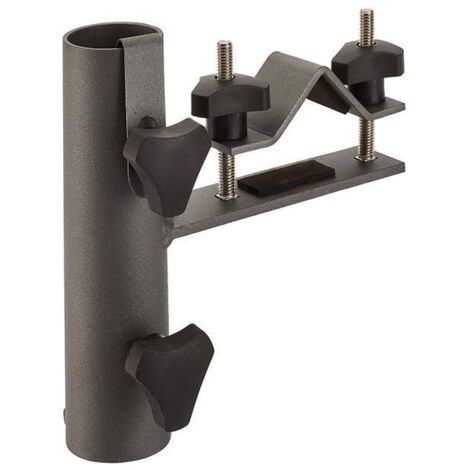 Portaombrellone da giardino con attacco orizzontale per ringhiere rotonde - PLATINUM nero Homms