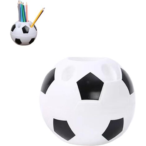 Portapenne a forma di pallone da calcio, un elegante portapenne appositamente progettato per gli studenti, con 6 scomparti e una scatola portaoggetti in plastica per l'ufficio. Adatto per ufficio, cas