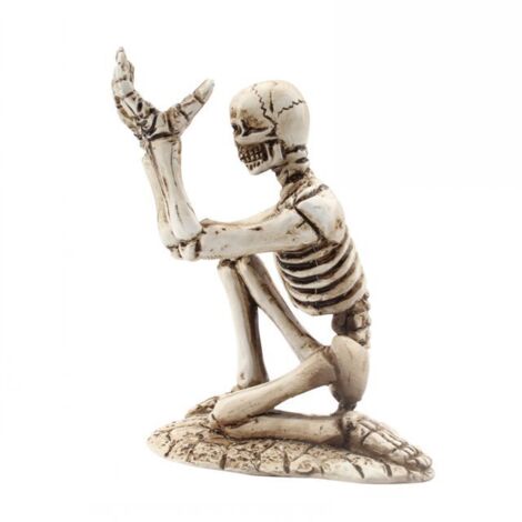 Portapenne a forma di scheletro di Halloween, portapenne in resina per ufficio, casa, scrivania, portapenne per piccole decorazioni (lunghezza 7,6 cm, larghezza 6,1 cm, altezza 7,6 cm)