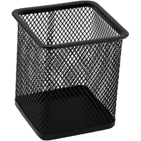 Portapenne da scrivania quadrato in rete metallica, portapenne, contenitore, astuccio, organizer, portapenne resistente