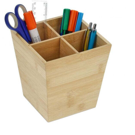 Portapenne in bambu 4 scomparti 883106