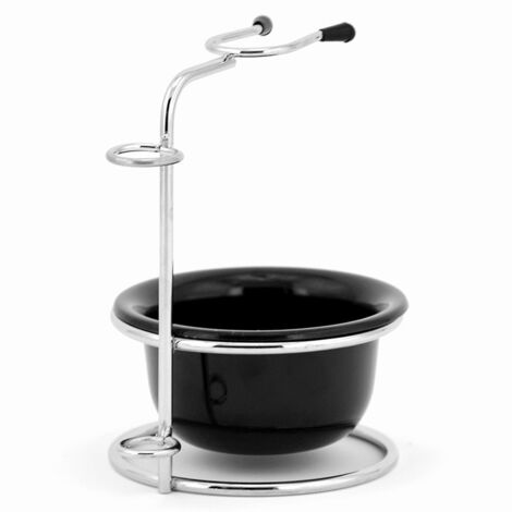 Portapennello da barba, set da barba 2 in 1 per uomo: tazza da barba + supporto da barba, pennello da barba, ciotola per sapone da barba