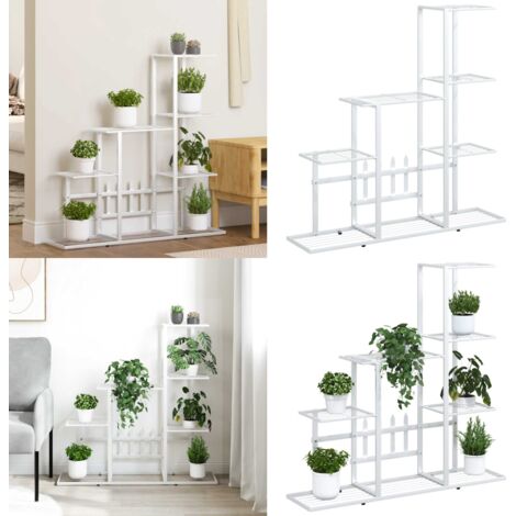 Portapiante 94,5x25x88 cm Bianco in Metallo - Piedistallo per piante - Supporto per piante