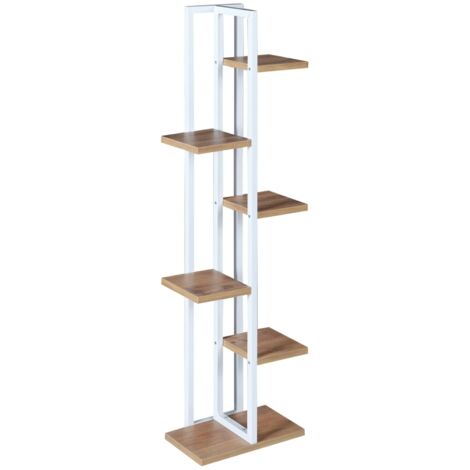 Portapiante a 5 livelli 120 x 34 x 21 cm effetto noce / bianco 030007697