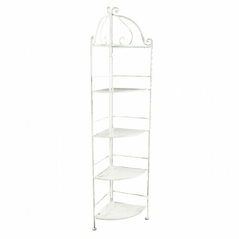 Portapiante Arianne 5 Piani Ad Angolo 50x35x175 h cm in Acciaio Bianco