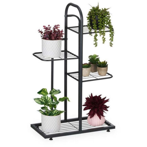 Portapiante nero 4 ripiani