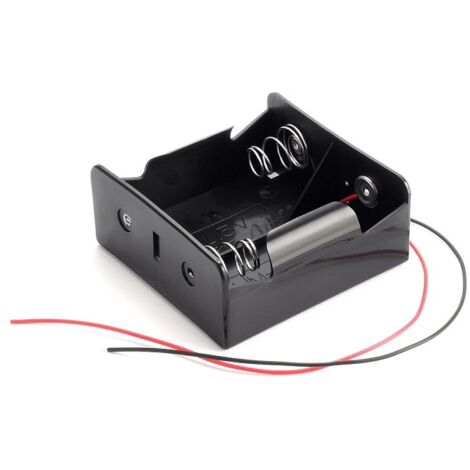 Portapilas para 2 pilas C LR14 R14 de 1.5V  Negro