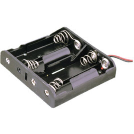 Portapilas R06x4 Con Cables   4 Pilas AA En Plano