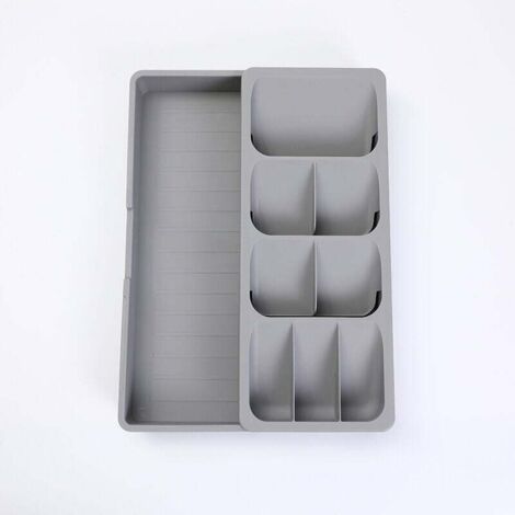 Portaposate espandibile grande in plastica compatta grigio