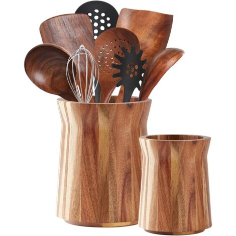 Portaposate in legno, scatola porta utensili da cucina in legno