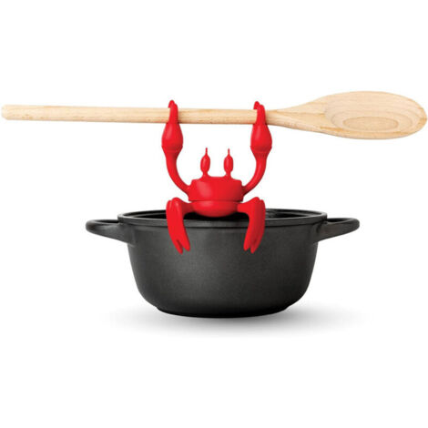 Portaposate in silicone a forma di granchio rosso - regalo da cucina, porta cucchiaio in silicone - resistente al calore - sistema anti-vapore, porta bacchette