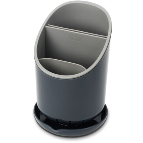 Portaposate Joseph Joseph Dock, organizzatore di posate e coltelli, scomparti separati, drenaggio efficiente, grigio scuro/grigio, lavabile in lavastoviglie