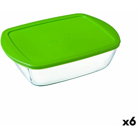 Porta pranzo Ermetico Pyrex Cook & go 21 x 21 x 9 cm Azzurro 1,9 L Vetro (6  Unità)